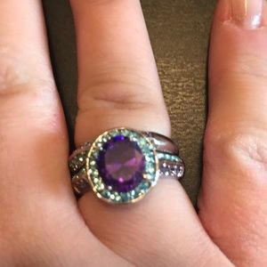 Purple and teal rings